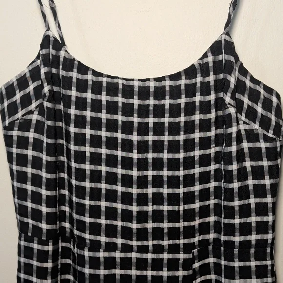 Dress the Population Shaireen Midi Dress Black White Plaid Bodycon Slit Size L - Picture 2 of 6